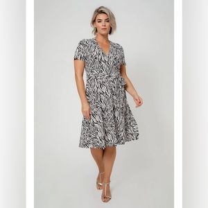 Leota zebra wrap-style swing dress